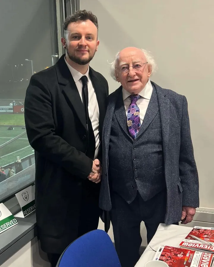 Conor McGinty with President Michael D. Higgins